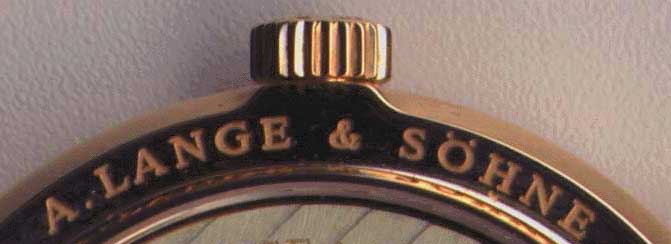 Lange Logo, taken from Lange 1 case back. Direct scanned image